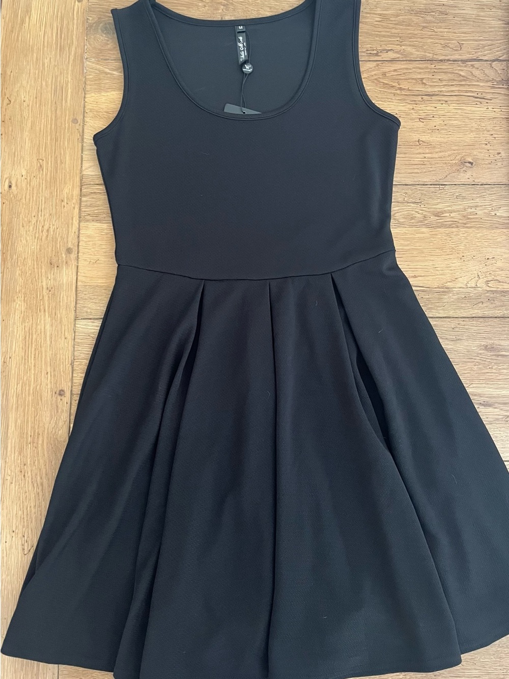 White Mark Black Sleeveless Fit & Flare Dress